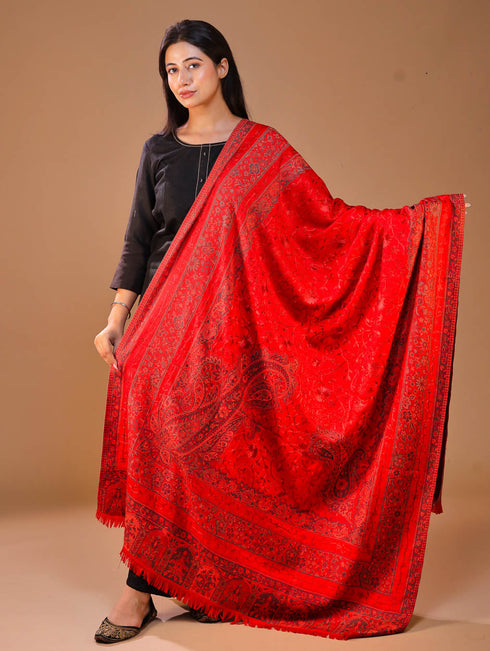 Women's Jamawar Aari Embroidery Wool Shawl